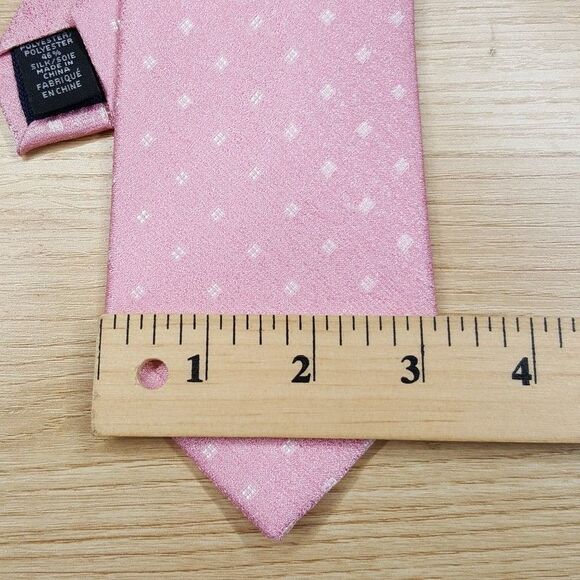 MICHAEL KORS Mens Neck Tie Pink Diamond Geo Classic Pointed Silk Blend - Picture 5 of 6